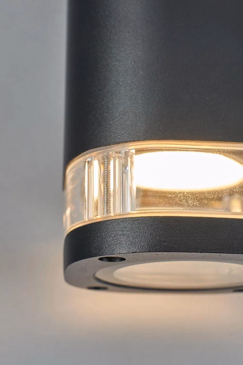 BHS Lighting Epin Modern Black Metal Outdoor Wall Light with Dusk Sensor and Glass Cylinder Design – 2