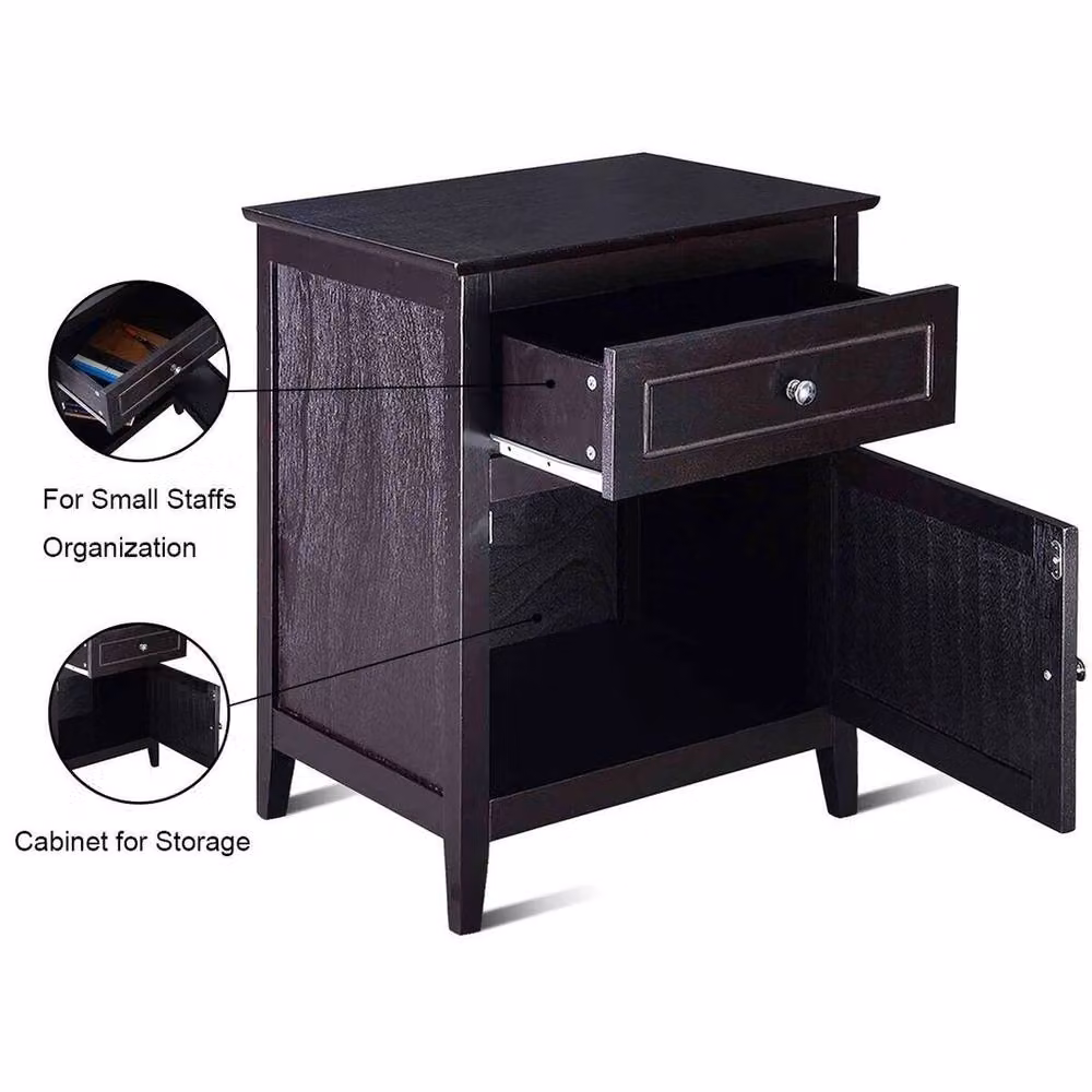 FORGEVIO 2-Tier Black Modern Nightstand and Sofa Side Table – 4