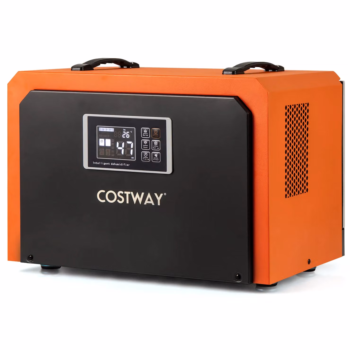 Costway 60L Commercial Crawl Space Dehumidifier with Drain Hose, Orange – 4