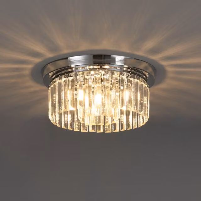 Kidkid Modern Crystal Ceiling Light with Chrome Finish