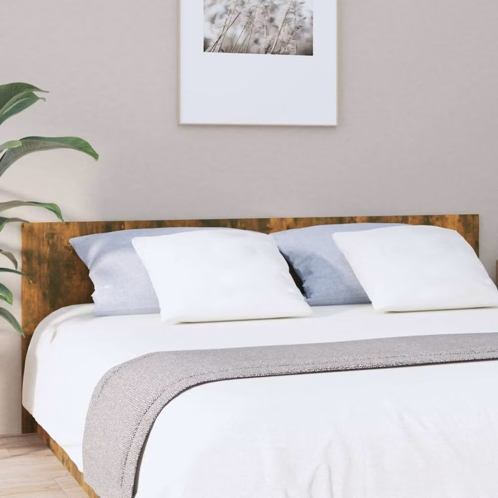 Berkfield Home Smoked Oak Bed Headboard in Brown, W: 200 cm, D: 1.5 cm, H: 80 cm – 1