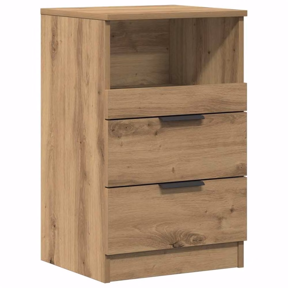 Berkfield Home Elegant Artisan Oak Bedside Cabinet in Brown, W/D/H: 40 x 36 x 65 cm – 3