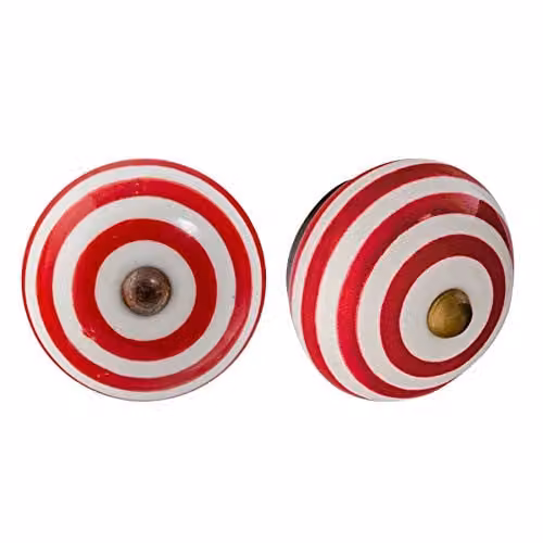 Nicola Spring Polished Red Ceramic Cabinet Knobs, Pack of 6
