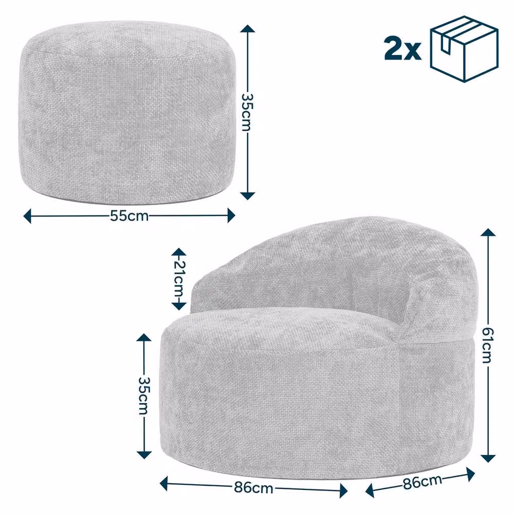ICON Orb Accent Chair and Milano Round Footstool in Green Chenille Fabric – 2