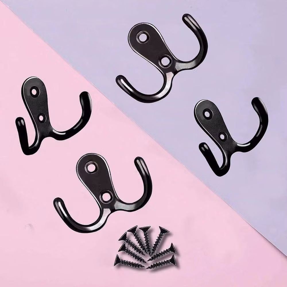 FORGEVIO Black Wall Mounted Back Door Coat Hooks, 10 Piece Set, Length: 50 cm – 3