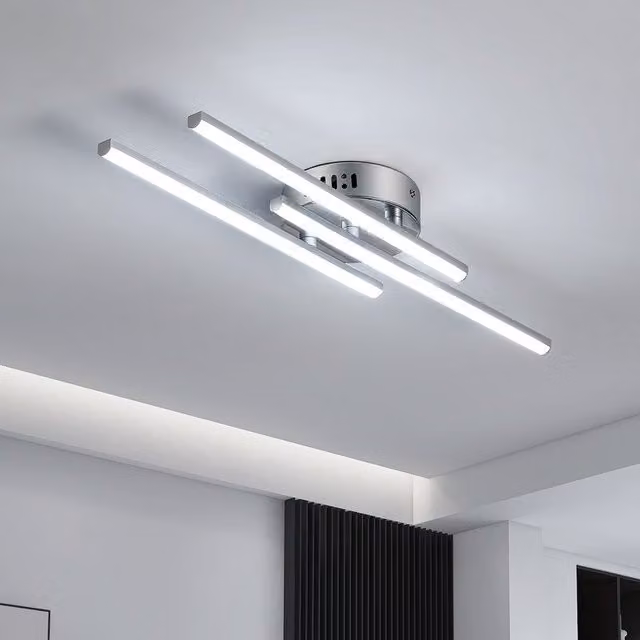 COMELY 18W LED Curved Ceiling Light in Silver with Cool White 6500K Light