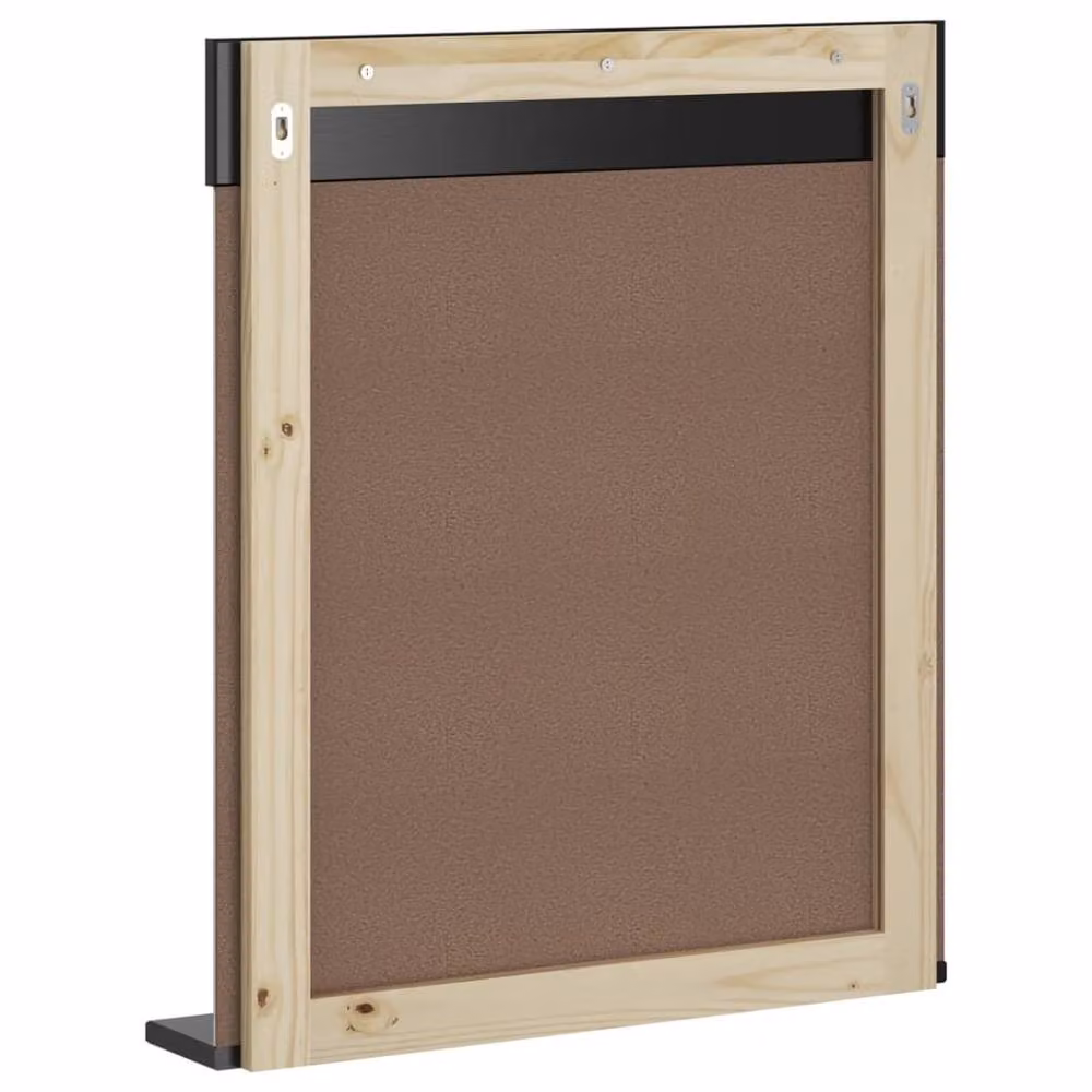 Berkfield Home BERG Black Bathroom Mirror with Shelf in Solid Pine Wood, W/D/H: 60 x 12 x 70 cm – 3
