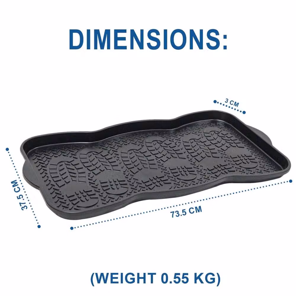 EONLION Heavy Duty Non Slip Foot Bath Tray, Black, W: 50 cm, D: 50 cm, H: 2 cm – 2