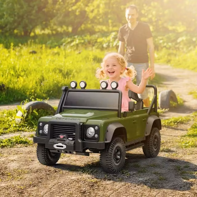 AIYAPLAY 12V Kids Electric Ride On Land Rover Car with Remote Control, Green