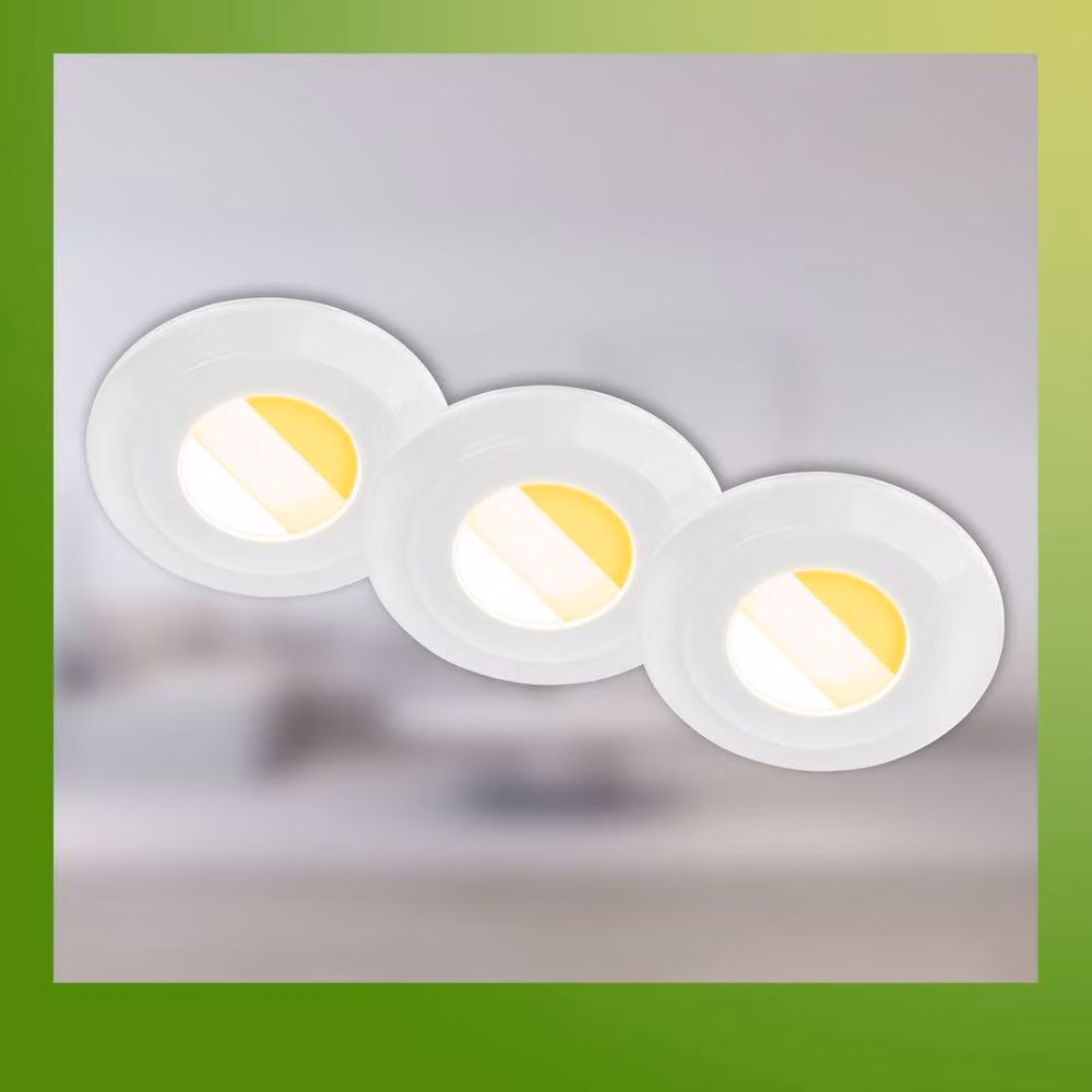Briloner Set of 3 White LED Recessed Downlights, Dimmable, CCT Adjustable, IP44, Round, 4.9W – 2