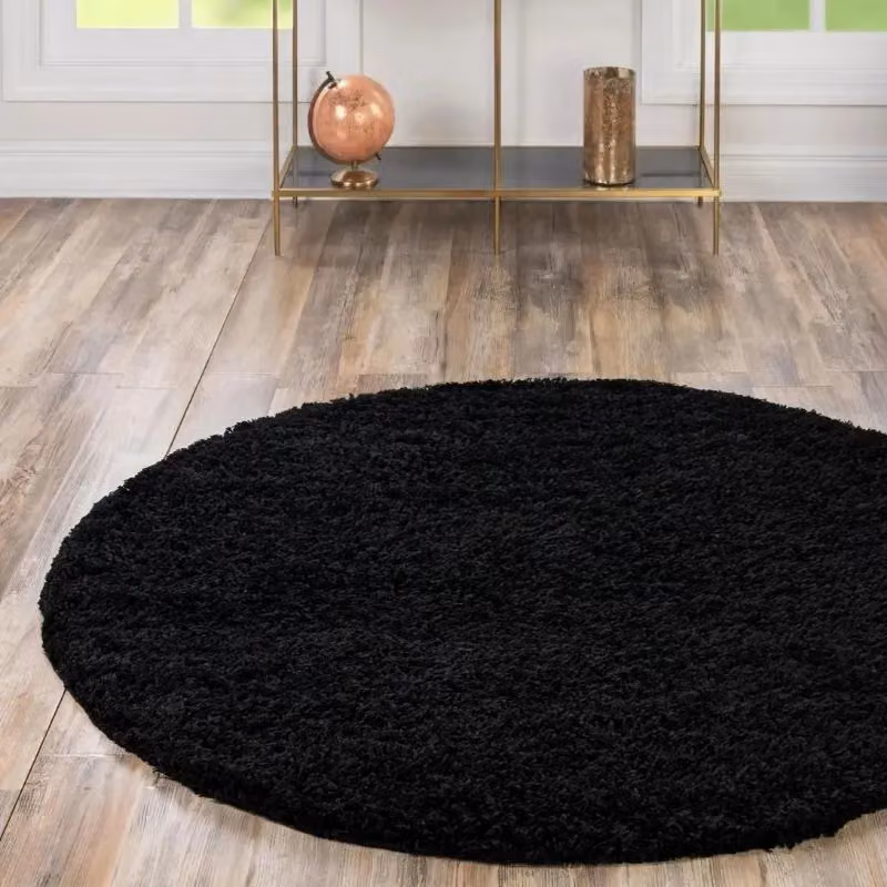THE RUGS Washable Non Slip Shaggy Rug in Black, W: 67 cm, L: 300 cm – 10