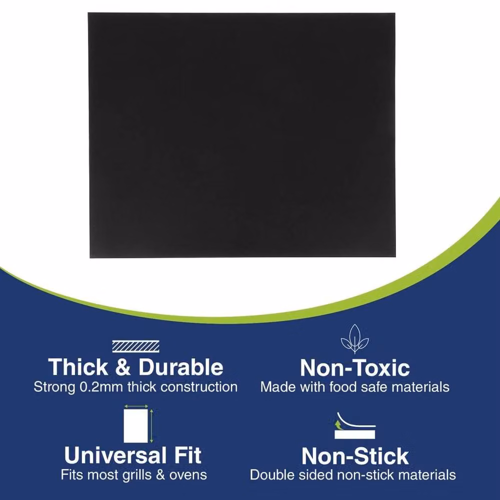 NESTLUNE Heavy Duty Reusable Non Stick Oven Cooker Liners, Black, W: 40 cm, D: 50 cm (3 Pack) – 4