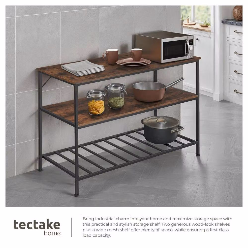 tectake Akeley Industrial Shelves in Brown – 5