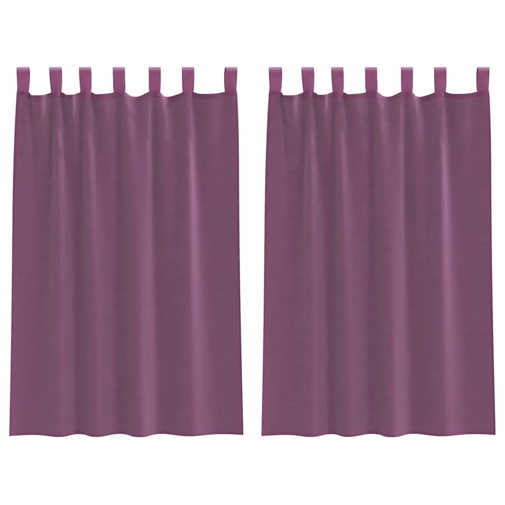 Berkfield Home Purple Voile Fabric Panel Curtains with Tabs, 2 Pack, W: 140 cm, H: 175 cm – 2