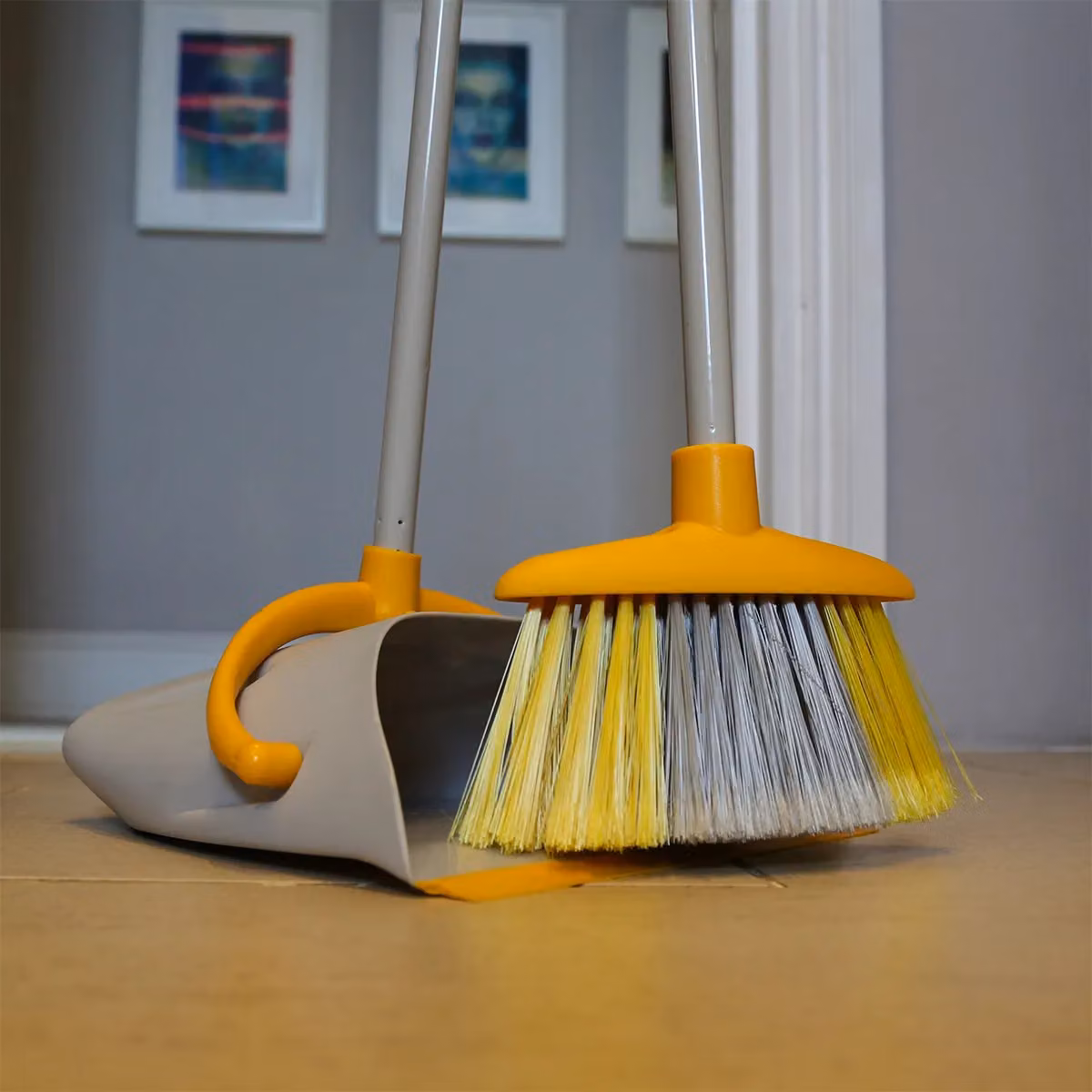 Charles Bentley Brights Indoor Long Handled Lobby Dustpan and Brush Set - Yellow – 2