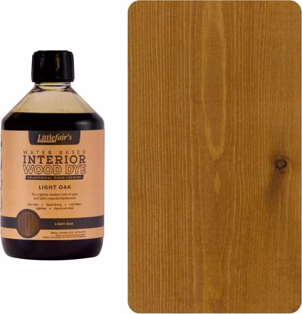Littlefair's Indoor Wood Stain, Light Oak, Brown, 0.5 l