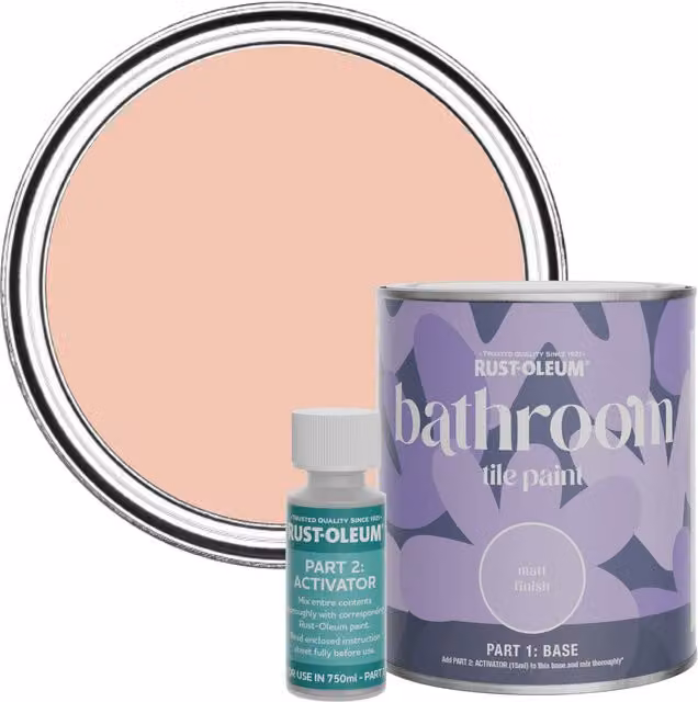 Rust-Oleum Bathroom Tile Paint in Matt Finish, Coral Red, 0.75 l