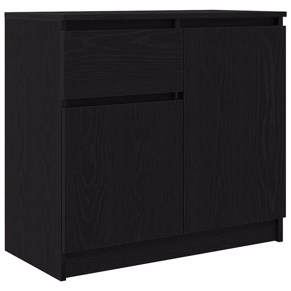 Berkfield Home Black Oak Sideboard with Drawer, W/D/H: 71 x 35 x 65 cm – 2