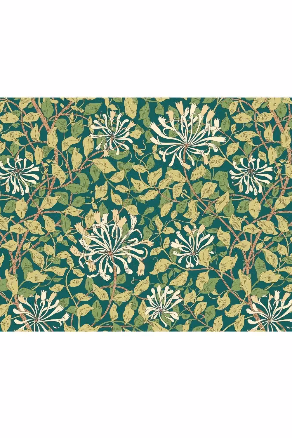 Origin Murals Honeysuckle Floral Wall Mural in Green, W: 300 cm, H: 240 cm – 2
