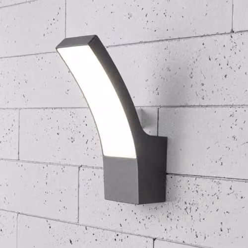 CGC Lighting Modern Aluminium LED Outdoor Wall Light, Grey, IP54, 4000k Cool White