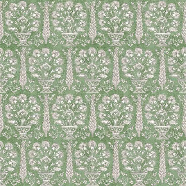 Fibre Naturelle Athens Floral Cotton Fabric in Green