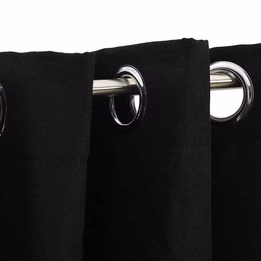 Berkfield Linen-Look Blackout Curtains with Eyelets, 2 Pack, Black, W: 140 cm, H: 245 cm – 3