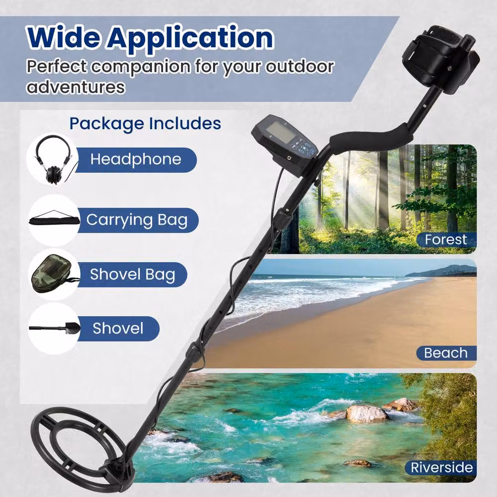 Gymax Metal Detector for Adults with Display and Adjustable Length in Black – 7