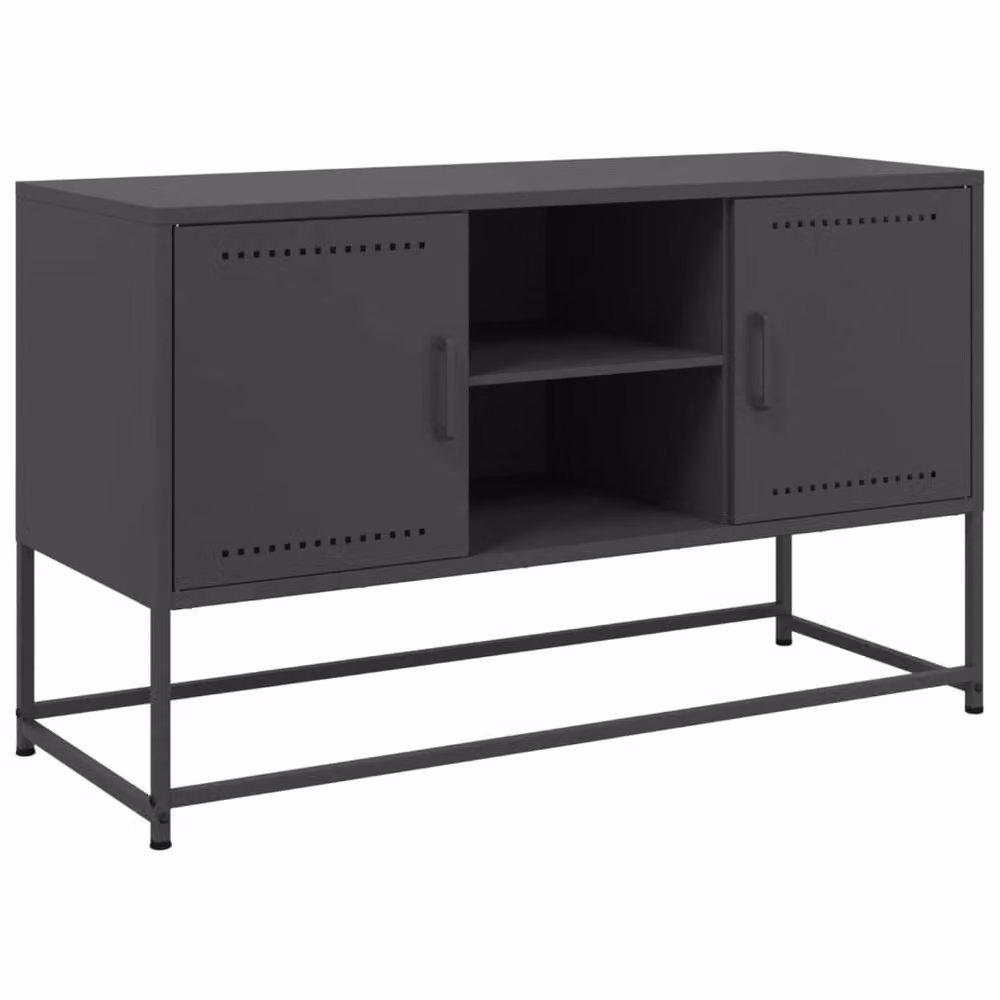 Berkfield Home Industrial Black Steel TV Cabinet W/D/H: 100.5 x 39 x 60.5 cm – 3
