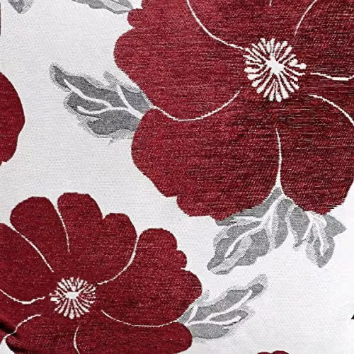 Ideal Textiles Poppy Floral Chenille Cushion, W/D/H: 45 x 45 x 45 cm, Purple, White and Red – 2