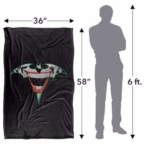 LOGOVISION Batman Joker Bat Logo Super Soft Silky Touch Fleece Throw Blanket, Multicolour, W: 91.44 cm x D: 147 cm – 4