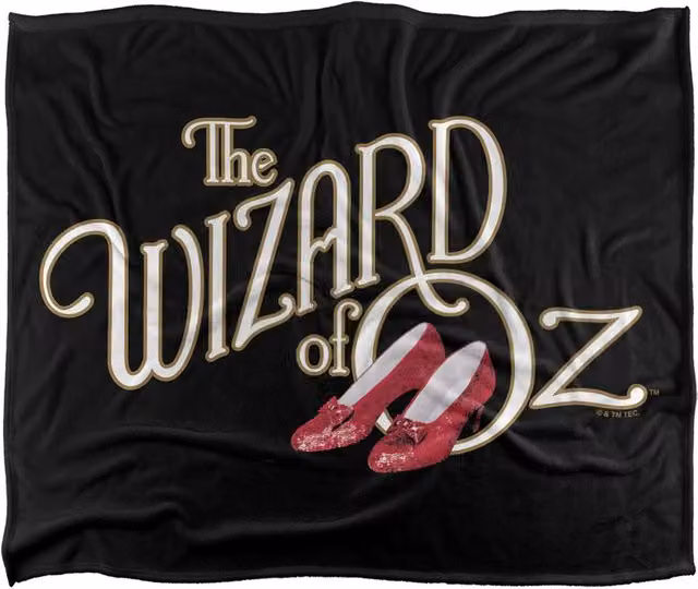 Warner Bros. The Wizard Of Oz Classic Logo Super Soft Silky Touch Fleece Throw Blanket, Multicolour, W: 152 cm, D: 127 cm – 6