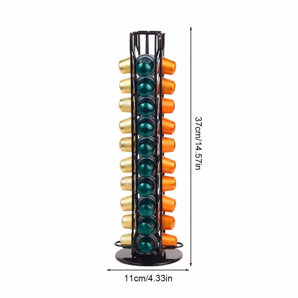 Havendro Rotating Metal Coffee Capsule Display Holder, Black, Holds 40 Capsules – 2