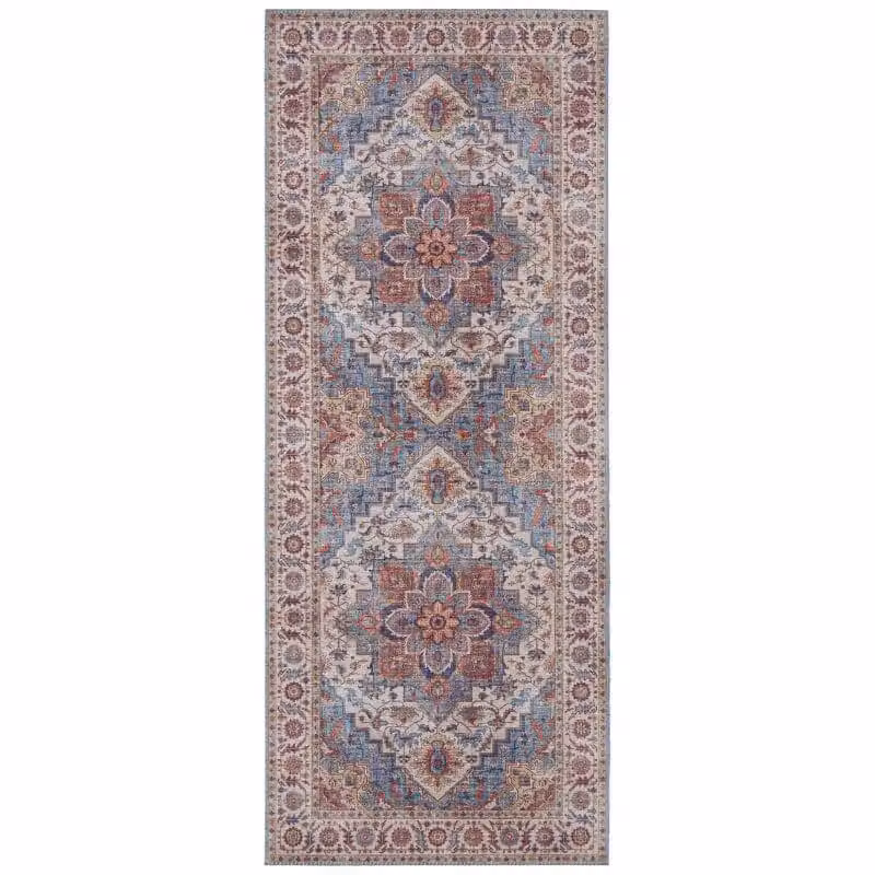 THE RUGS Anthea Oriental Vintage Medallion Flatweave Rug in Blue, W: 80 cm, L: 200 cm – 2