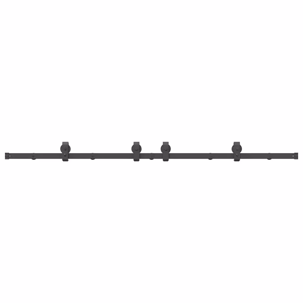 Berkfield Home Sliding Door Hardware Kit, Matt Black Steel, 200 cm