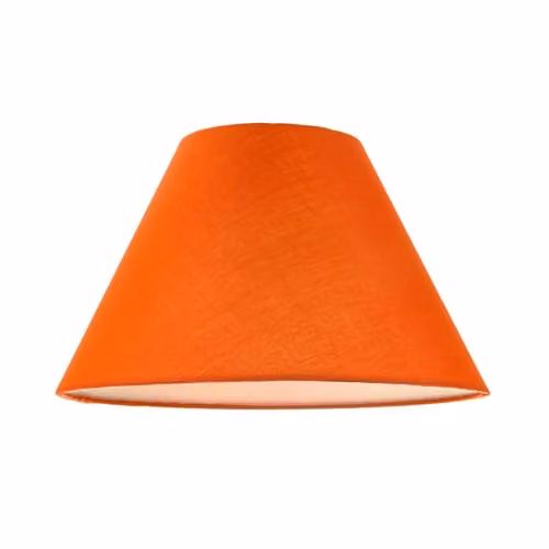 Happy Homewares Classic Orange and White Fabric Cone Coolie Lampshade for Table or Pendant Lamps W/D/H: 25 x 17 x 11 cm
