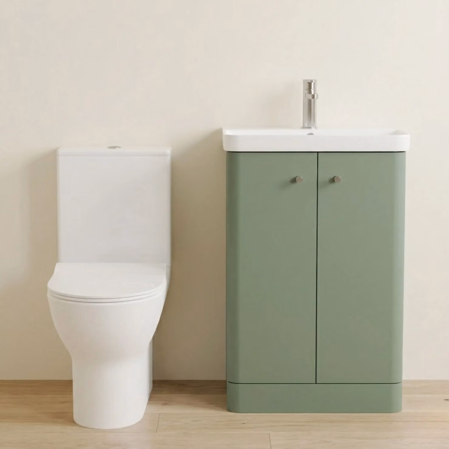 Balterley Green 2 Door Freestanding Bathroom Vanity Unit with Soft Close Doors – 3