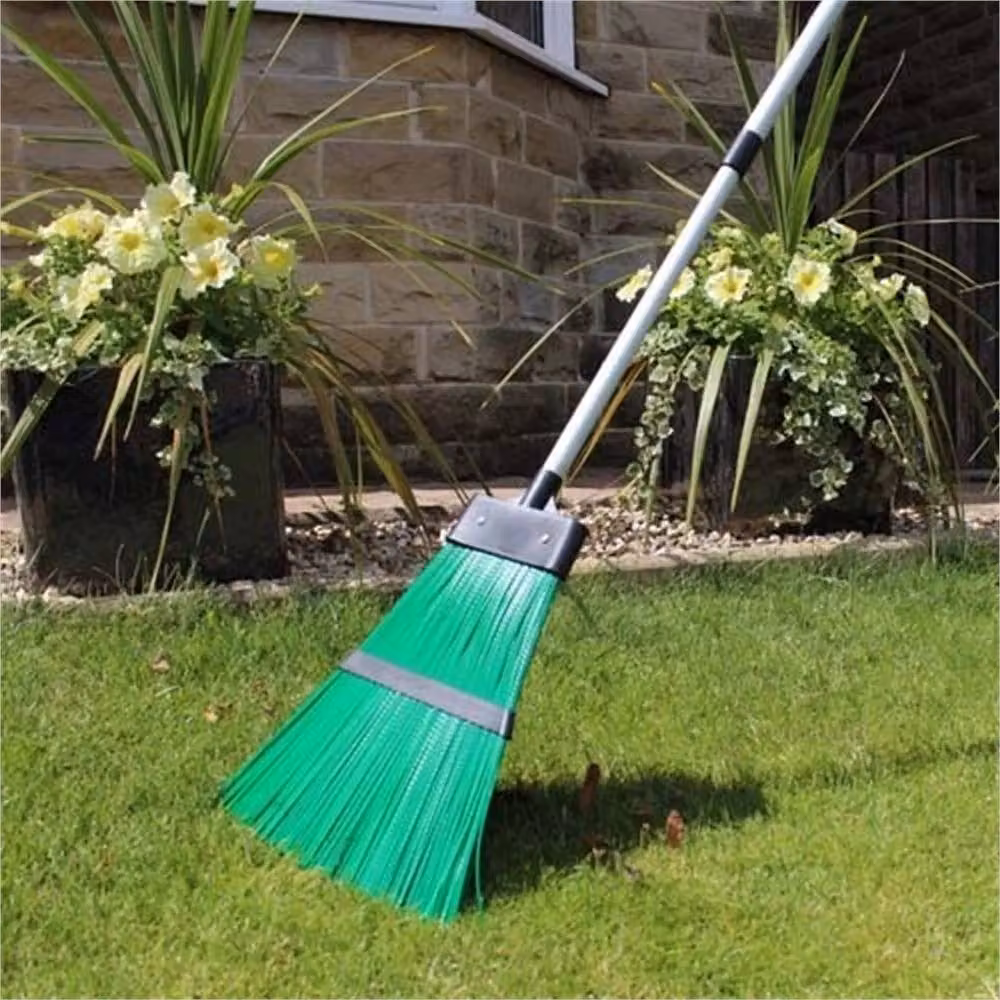 EONLION Green Hard Bristled Broom Brush Rake with Telescopic Handle – 3