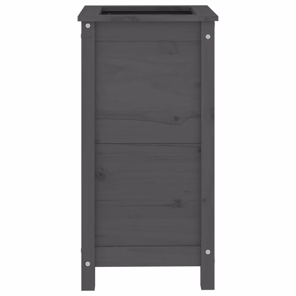 Berkfield Home Grey Rustic Solid Wood Pine Garden Planter W/D/H: 40 x 40 x 78 cm – 3