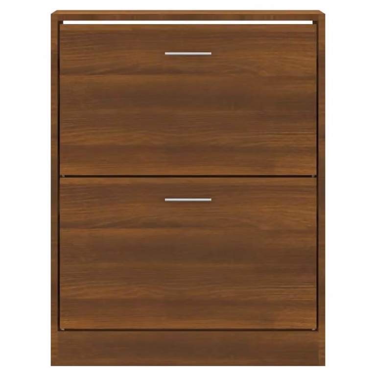 Berkfield Home Modern Oak Shoe Cabinet in Brown, W/D/H: 63 x 24 x 81 cm