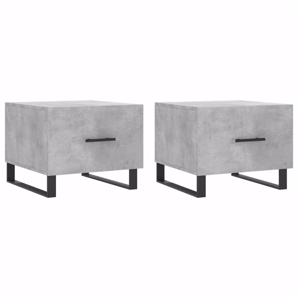 Berkfield Home Engineer Decorative Coffee Tables, Set of 2, Concrete Grey, W/D/H: 50 x 50 x 40 cm – 2