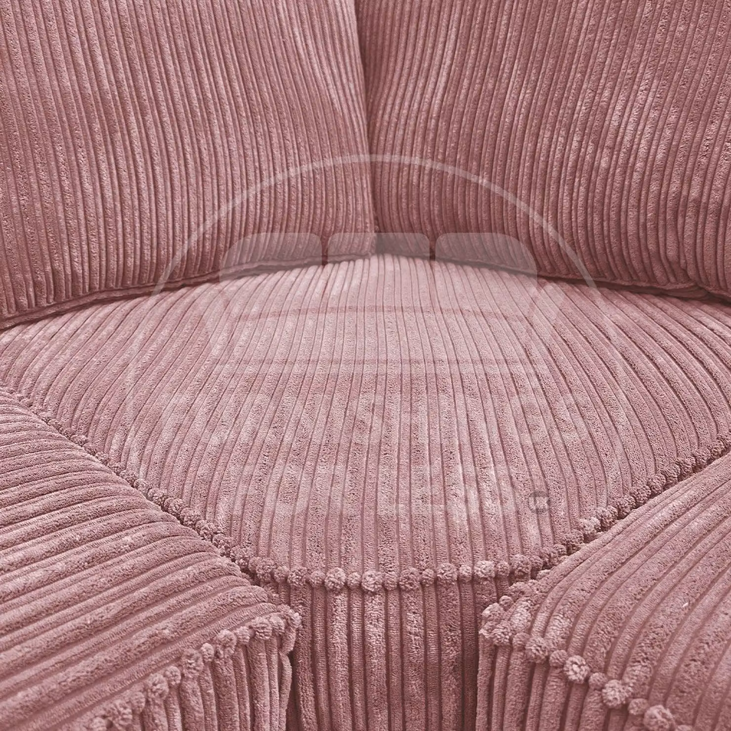 Furnishings For Less UK Bishop U-Shaped 5 Seater Large Sofa in Pink, Soft Jumbo Cord Fabric with Matching Ottoman and Scatter Cushions – 2