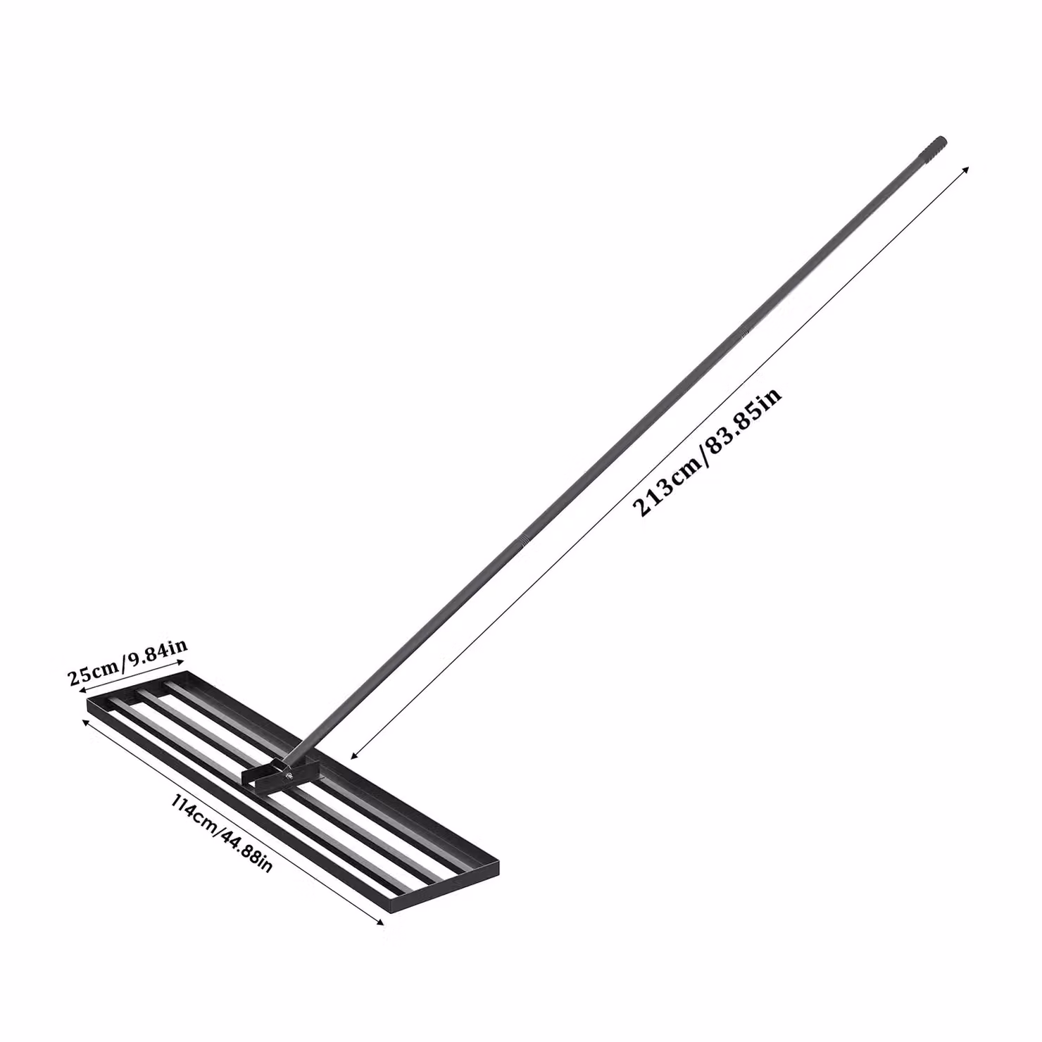Living and Home Lawn Levelling Rake with 213 cm Stainless Steel Handle in Black – 4