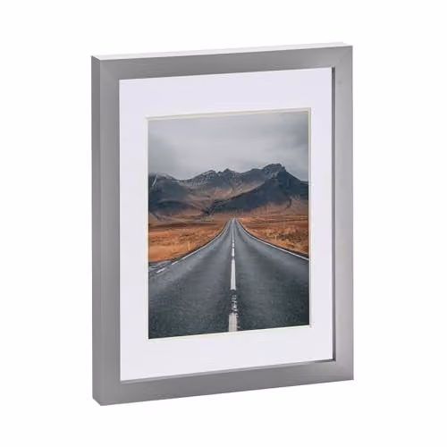 Nicola Spring Grey Rectangular Single Photo Frame with White Mount