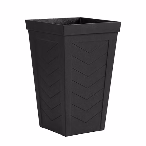Nicoman Black Savana Chevron Rubber Tall Square Planter, W/D/H: 37 x 37 x 57 cm – 2
