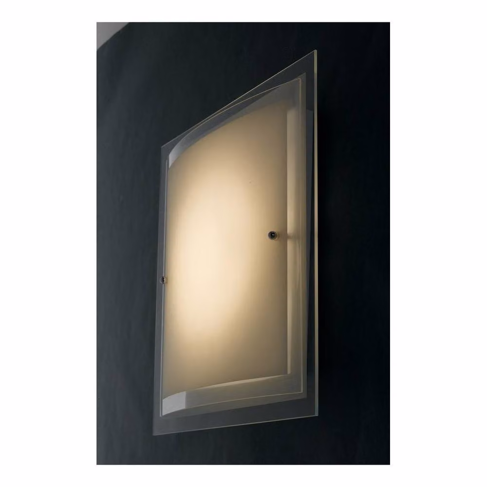 Netlighting 2 Light Modern Square Glass Flush Ceiling Light, White, W/D: 40 x 40 cm – 2