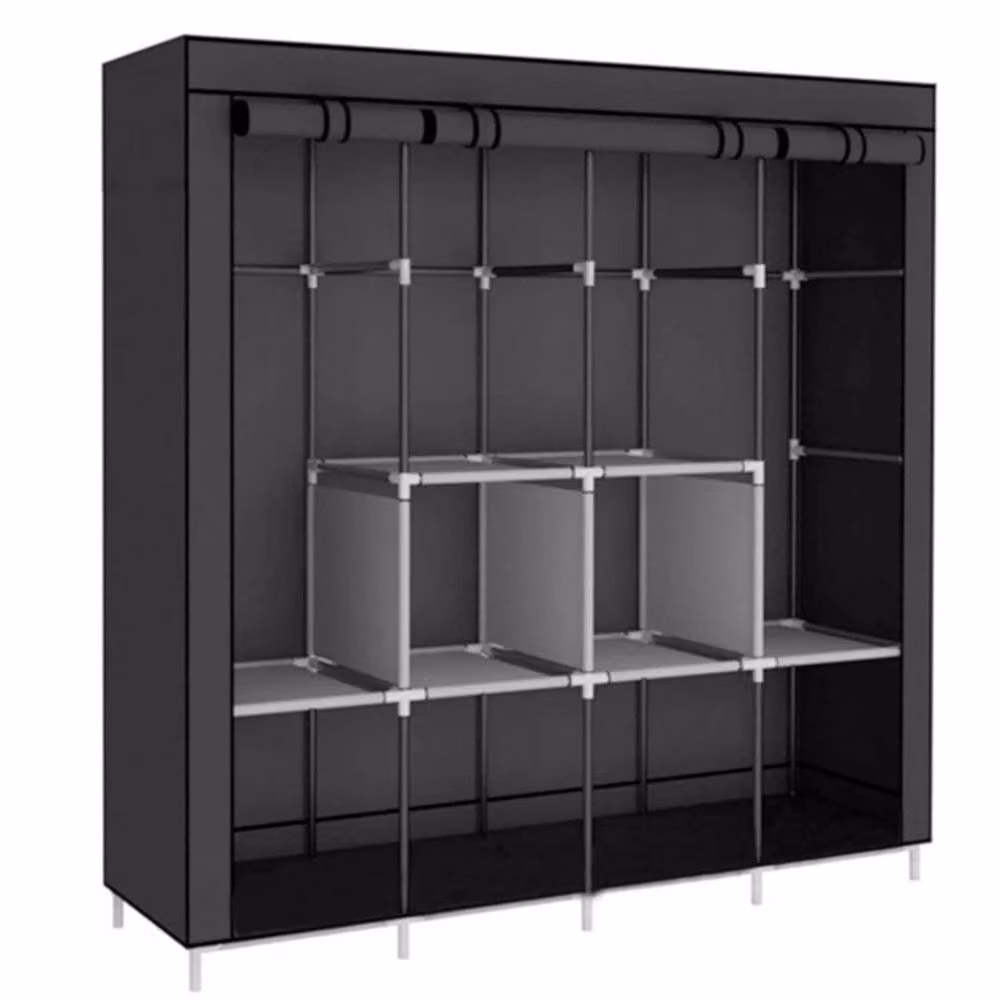 Kelvenix Large Capacity Clothes Storage Organiser Rail in Black – 4