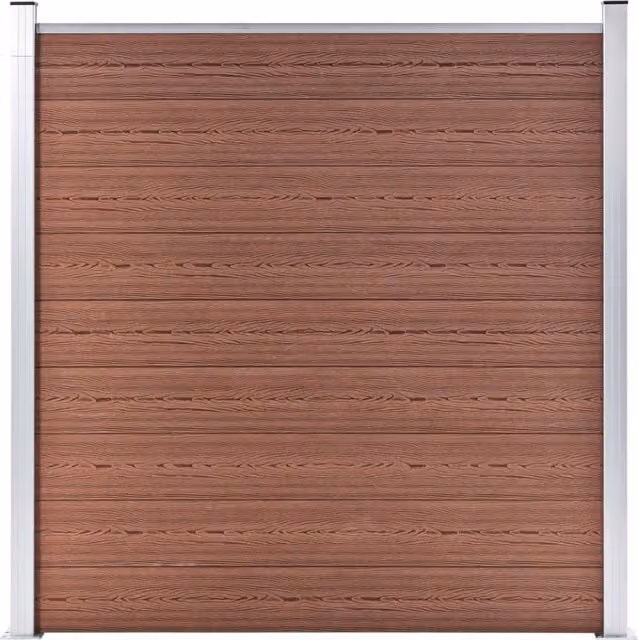 Berkfield Home Brown WPC Garden Fence, W: 180 cm, H: 186 cm