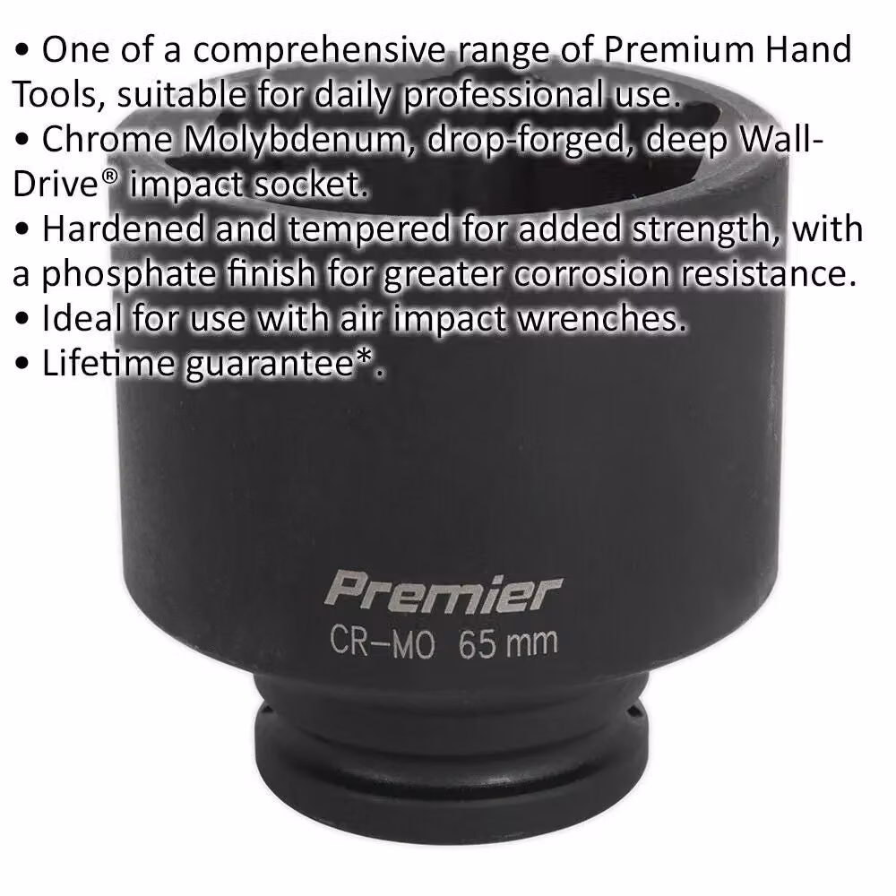 Loops 65mm Forged Deep Impact Socket with 3/4 Inch Square Drive in Black Chrome Molybdenum – 2