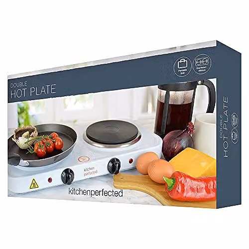 Lloydtron 2000W Double Cast Iron Radiant Hotplate with Overheat Protection and Auto Shut-off, White – 4