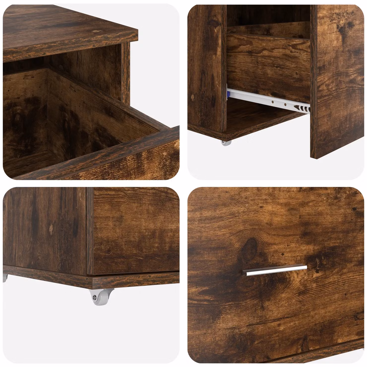 Berkfield Home Smoked Oak MDF and Veneer Drawer Cabinet in Brown – 2